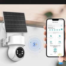BOSSNEY 4MP High Definition Solar Powered Wireless Surveillance Camera With Infrared (PIR) Human Detection And Two-Way Intercom For Home, Outdoors And Yards. - White - View 7