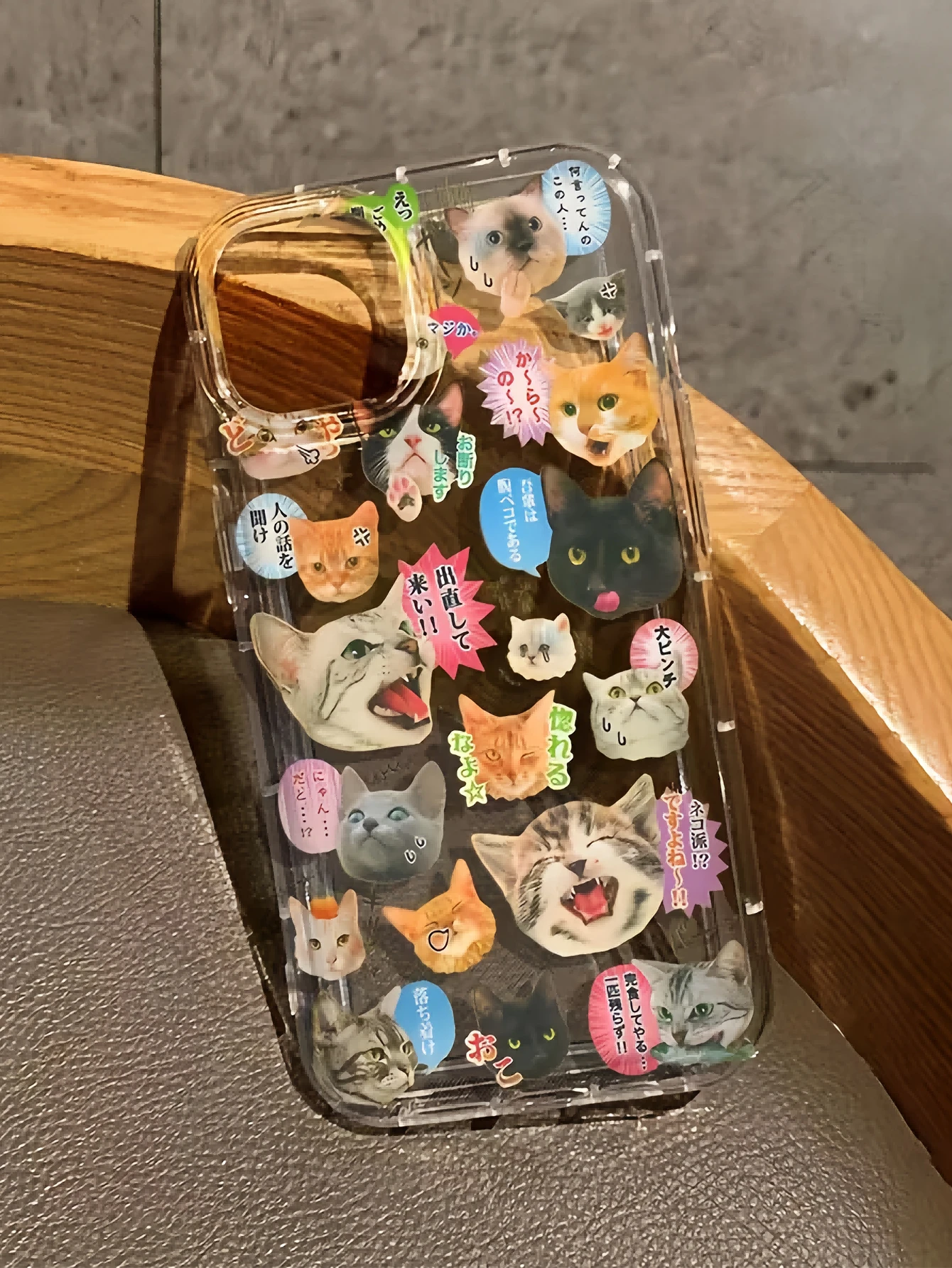 1个可爱猫头图案极简气囊防震TPU手机壳,兼容苹果17、16、15、14、13、12、11 Pro Max、Air和Series系列 - 彩色 - 查看 1