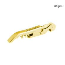 1个/50个装 24K镀金定制双铰链螺旋开瓶器兼锡箔切割器，调酒师专用开瓶器，4.75英寸，绝佳圣诞节礼物 - 金色 - 查看 7