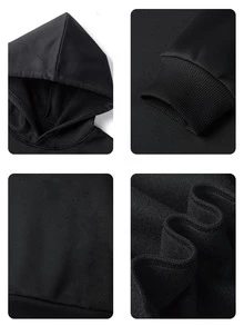 Women's Casual Graphic Print Loose Fit Thermal Lined Sweatshirt, Winter - Black - View 7