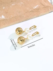 一对奢华金色边框长方形竖款水晶吊坠耳环，优雅百搭，适合派对、日常佩戴和通勤。