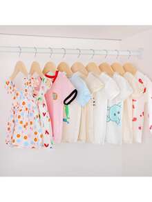 Bộ 10/5/3/1 móc treo quần áo trẻ em bằng gỗ, móc treo bằng gỗ trơn nhẵn với móc xoay 360°, thích hợp cho áo sơ mi, váy, áo khoác của bé, lý tưởng để trang trí phòng trẻ sơ sinh, sử dụng được cả khi khô và ướt. - Móc treo đồ bằng gỗ nguyên khối - Xem 3