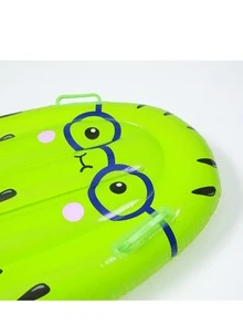 1pc Inflatable Pineapple Shaped Floating Lounger With Handles (Handle Color Random)