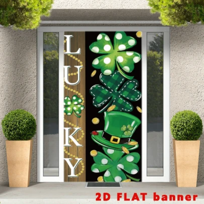 2D PlaneSt. Patrick's Day Decorates Irish Clover Door Panels As Welcome Signs For The St. Patrick's Day Front Porch And St. Patrick's Day Home Decor Items