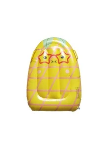 1pc Inflatable Pineapple Shaped Floating Lounger With Handles (Handle Color Random)