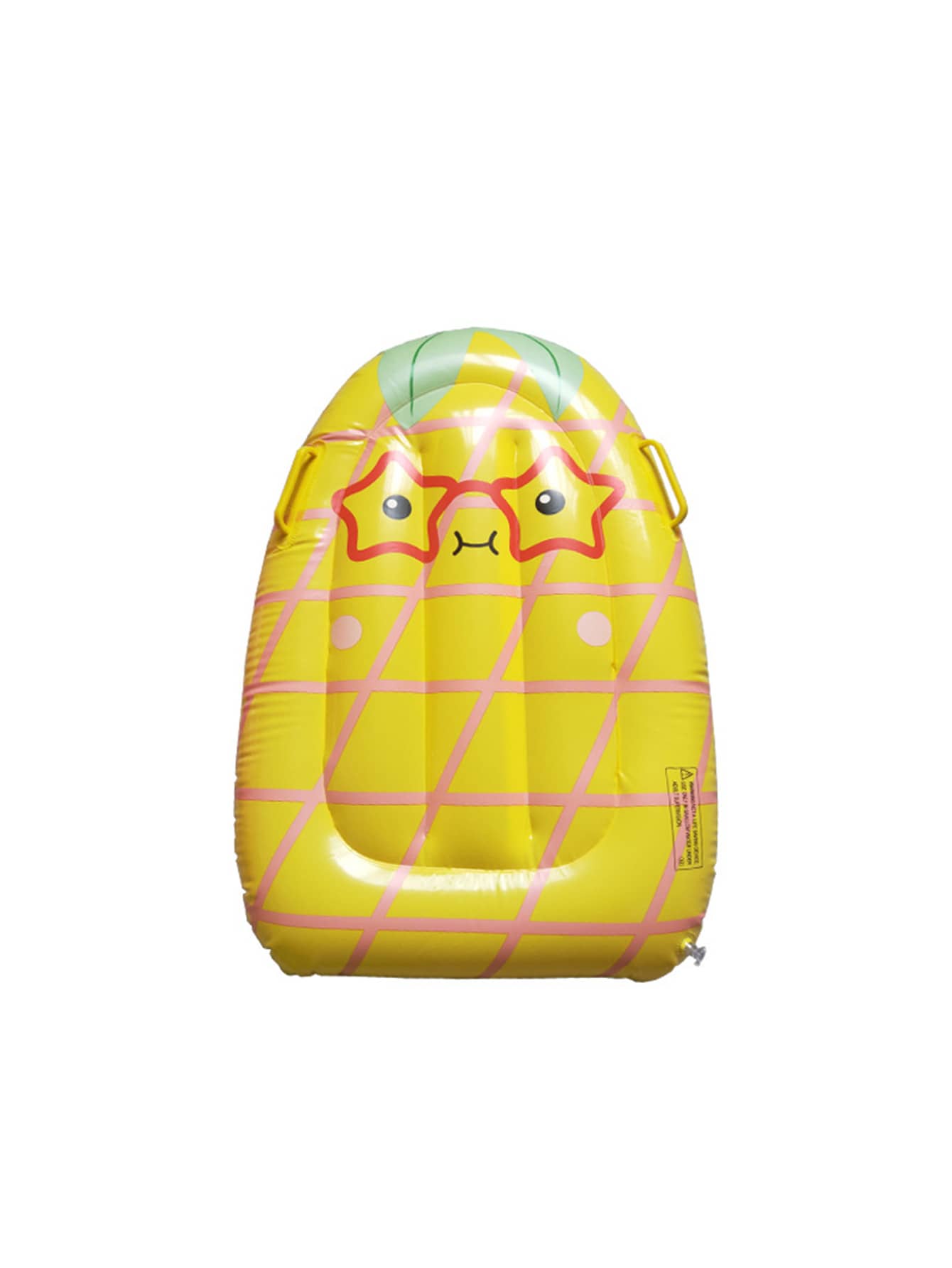 1pc Inflatable Pineapple Shaped Floating Lounger With Handles (Handle Color Random)