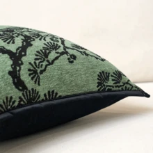 1件装奢华装饰枕套，雪尼尔质感绿色植物抽象叶子方形沙发靠垫套，适用于沙发、客厅、卧室、农舍，也可作为礼物，四季皆宜。 - 綠松石色 - 查看 6