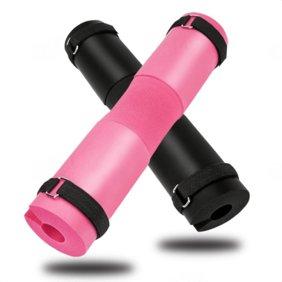 وسادة بار بارفل سميكة من الرغوة - مناسبة لدفع الفخذ بالبار، الاكواع والخطوات الجانبية - وسادة بار للرقبة والكتف، توفر راحة إضافية، مثالية للتمارين في الجيم ورفع الأثقال - أسود، وردي