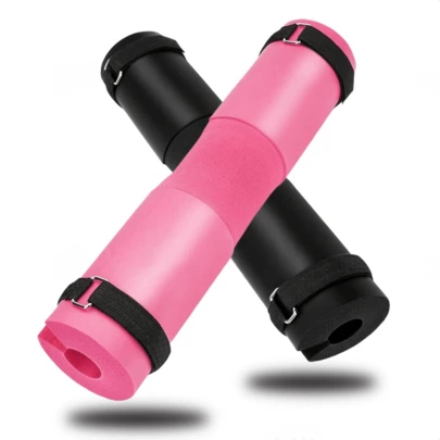 1 件装加厚泡沫杠铃深蹲垫 - 适用于杠铃臀推、深蹲和弓步 - 颈肩杠铃垫，提供额外舒适感，非常适合健身房锻炼和举重 - 黑色、粉色
