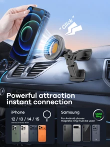 REMAX Dudukan Ponsel Mobil Magnetik Kuat, Daya Hisap Kuat Menempel di Permukaan Apa Pun, Pemosisian 360°, Aksesori Mobil, Perlengkapan Mobil untuk Perjalanan, Barang-barang Mobil - WT12-C23 - View 2