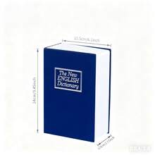 Decorative Book Safe Box With Key Lock, Faux Book Hidden Storage Box, Suitable For Home Bookshelf, Store, Piggy Bank, Document Safe, Black - Blue - View 3