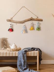 2/1pc Rustic Wooden Driftwood Hook, Wall-Mounted Branch Hanger Rack, Hanging Jewelry Organizers With 5 Hooks, Country Style, For Small Items & Keys, Home Kitchen Storage Accessory, Utility Hooks Home Bathroom Decor Bathroom Organizer Fall Decor Back To School