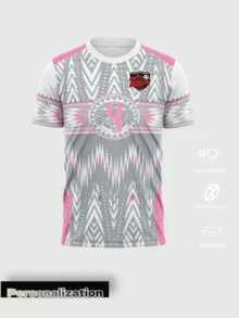 1件可定制2026墨西哥世界杯特别版粉色足球球衣 - 可定制姓名、号码和球队标志，粉色点缀，速干舒适，适合成人球员/球迷比赛/训练穿着，情人节礼物，适用于足球、篮球、排球和夏季休闲穿着 - 粉色 - 查看 2