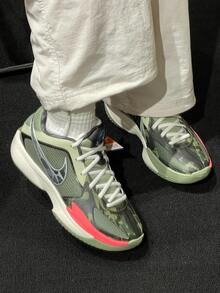 Nike Air Zoom G.T. Cut CROSS Comfortable Sports Low-Top Camo Basketball Shoes, Unisex, Olive Green - Dark Green - View 7