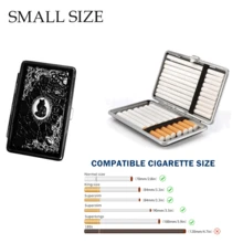 Handmade Creative Vintage Gothic Dark Style Crocodile Texture Black Cat Embossed Cigarette Case, Portable Moisture-Proof Storage Box, Birthday Holiday Gift - Black - View 5