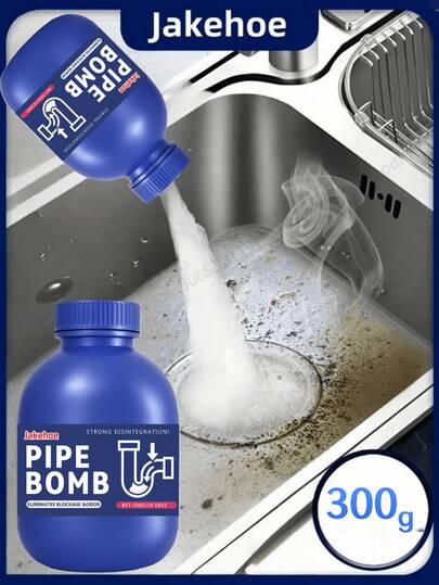 jakehoe Drain Cleaner, Household Kitchen & Bathroom Pipe Maintenance Solution. Specially Designed To Quickly Dissolve Various Types Of Blockages And Restore Smooth Drainage. A Must-Have Product For Solving Drain Clogging Issues, The Actual Size And Effect Are Subject To The Physical Product.