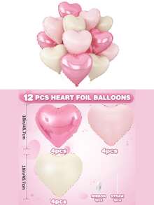 Bộ 14 quả bóng bay hình trái tim màu hồng nhạt, kích thước 18 inch, thích hợp trang trí cho Ngày Valentine, sinh nhật, đám cưới, lễ đính hôn, kỷ niệm, Ngày của Mẹ, tiệc tùng, lễ tốt nghiệp. - Bóng bay trái tim - Xem 21