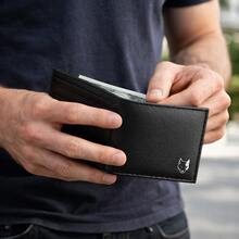 Men's Compact Synthetic Leather Wallet - Slim, Light, Stylish, Card Holder, Documents, Money And Coin Purse - màu đen - Xem 3