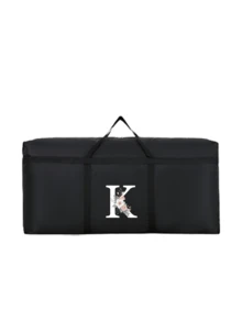 1 túi du lịch gấp gọn, ngăn chứa đồ cực lớn, chống thấm nước và chống ẩm, họa tiết chữ cái đầu cá nhân hóa, túi đựng đồ dùng giường ngủ dung tích lớn, túi xách tay bằng vải không dệt. - màu đen - Xem 14