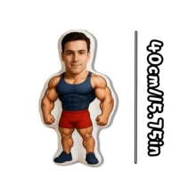 A Personalized Custom Pillow, A Customized Photo Pillow As A Gift, And A Couple Pillow With The Groom's Image Printed On It. - Muscle - View 12