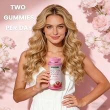 MONTUE 3Pcs Optimal Selection Hair, Skin And Nails Pectin Gummies, 2500 Mcg Biotin Per Serving, Vegetarian Formula, Strawberry Flavor,80 Count, 40 Total Servings - 240個裝 - 查看 6