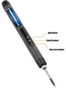 USB Soldering Iron Kit With Digital Display, Adjustable Temperature Control, Ceramic Heating Element, Rechargeable 1000mAh Lithium Ion Battery, USB Powered, Comes With Rosin, Soldering Wire, Stand And Carrying Case