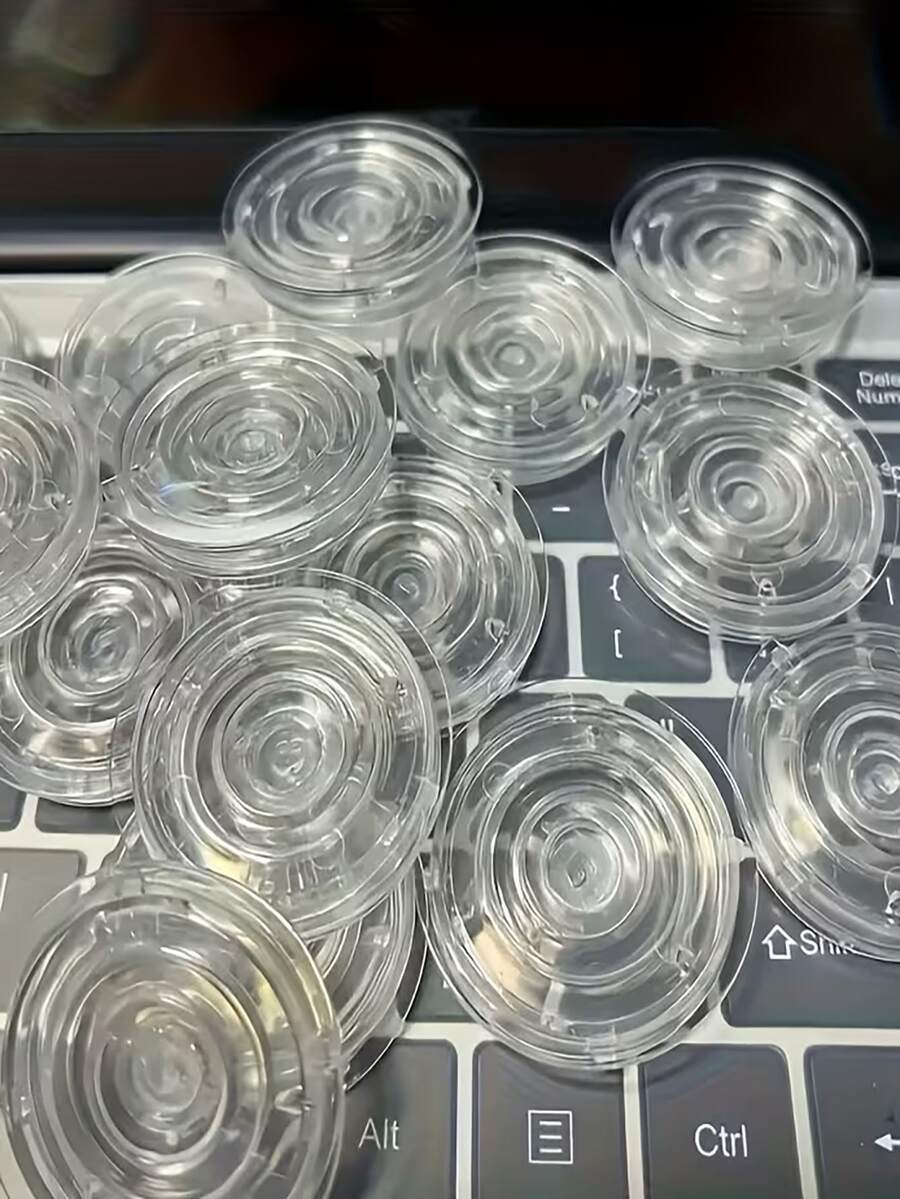 Solid Color 1/4 Packs Transparent Airbag Suction Cup Phone Holder, Desktop Heart-Shaped Airbag Stand, Silicone Multifunctional Bracket, Adhesive Phone Holder, Free, Phone Accessories, OctoBuddy, Phone Cases, Phone Accessories, Wallet Essential, Perfect Choice For Valentine's Day, Birthday, And Daily Surprises, Valentine's Day Gift, Birthday Gift - Multicolor - View 1