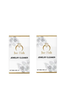 JUE FISH JUE-FISH 珠宝清洁剂，7 盎司 - 多合一柠檬酸增强型液体，可去除和护理项链、戒指、金属等上的污渍。去除积聚的污垢并恢复原有的光泽。 - 彩色 - 查看 9
