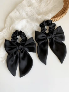 New Velvet Snowflake Bow Hair Clip, Holiday Atmosphere Hairpin Claw Clip ,Hair Ties ,Scrunchy Hair Ties - Hot Pink - View 3