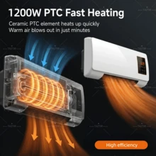Wall-Mounted 2-In-1 Indoor Air Comfort Unit, Portable Fast Airflow With Warm & Cool Modes, Quiet Low-Noise Operation, Room Climate Solution For Bedroom, Small Spaces, Dorms, Offices & Year-Round Home Comfort - 查看 7