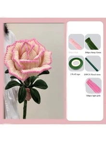 100支/312支红色玫瑰花束套装，升级版DIY手工套装，适用于母亲节、情人节、毕业典礼、家居装饰及各种节日 - 彩色 - 查看 16