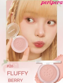 K-Beauty Peripera Single Color Powder Blush Palette, Matte Powder Cheek Blush, Fine Powder Blush, Non StucK Powder, Long Lasting Makeup, All-In-One Makeup Palette, Nude Makeup, Facial Beauty Cosmetic Makeup, K-Beauty, Korean Makeup - #26 QUẢ MỌNG XỐP - Xem 8