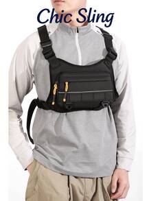 SHILAN Men's Tactical Compact Chest Bag, Running Chest Pack, Running Vest Waist Bag, Chest Rig Running Pack - Multicolor - View 5