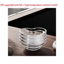 1-4件/套心形玻璃调味盘，透明玻璃蘸酱盘，用于姜酱、酱汁、蒜酱，多功能厨房调味盘 - 彩色 - 查看 13