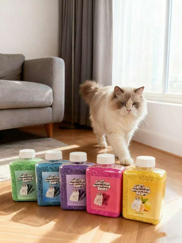 1 botella de 500ml de limpiador desodorizante para arena de gato, para gatos domésticos, mantiene el aire fresco, elimina los olores de las heces y la orina de las mascotas