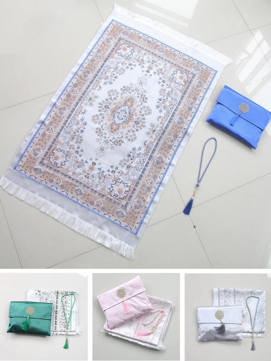 Portable Prayer Mat, Muslim Prayer Rug, Islamic Gift, Portable Muslim Prayer Mat With Compass, Tasbih And Storage Bag, Red Party Outfit Travel Protective Mat (Can Be Placed Under Chair), Gift, Lightweight Travel Prayer Mat - Multicolor - View 1
