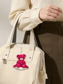 Móc khóa acrylic hình gấu hoa hồng khắc chữ theo yêu cầu, móc khóa cá nhân hóa, móc khóa đôi, quà tặng ngày Valentine, quà sinh nhật, quà kỷ niệm, quà tặng cặp đôi - Nhiều màu - Xem 7