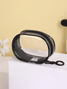 Transparent PVC Cable Organizer, Casual Style, Mini Portable Charger And Travel Accessories Storage Box, Suitable For Headphones, Data Cables, And Chargers