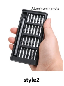 25件套精密螺丝刀套装，多功能维修工具，适用于拆卸手机和平板电脑，不可充电 - 包含多种螺丝刀头 - 彩色 - 查看 10