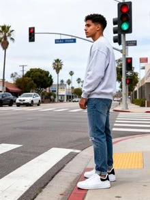 男士休闲运动鞋防滑平底系带百搭白色运动鞋适合四季春秋季男士百搭鞋