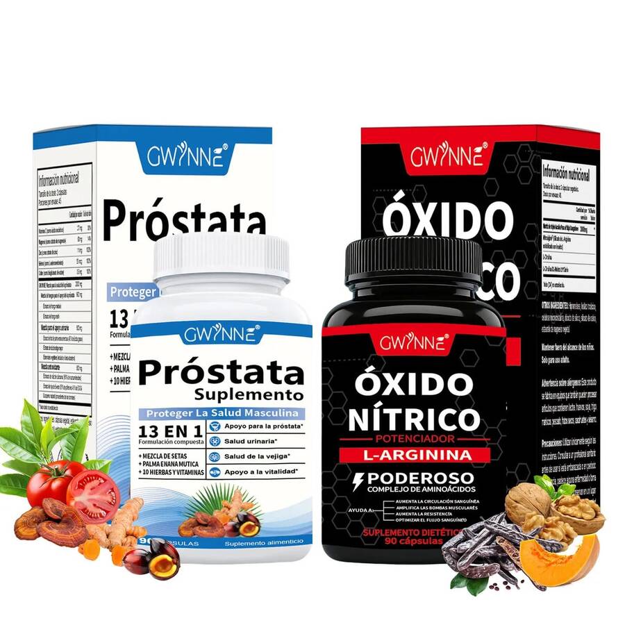 Gwynne Nutricional Prostate Health 2000mg Para Mejorar El Rendimiento Masculino 90 Cápsula + Supplements Nitric Oxide Booster,creatina Supplements Con L-arginine 90 Cápsulas