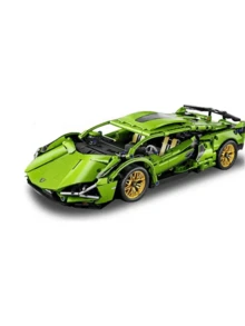 Sports Car Building Block Set, 1280 Pieces. - 綠色 - 查看 1