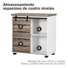 Bufetera Mueble Moderna Para Cocina Con Puertas Corredizas - Blanco - Ver 5