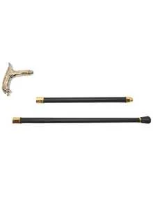 1支双色高端创意动物豹纹条纹金属手杖，可拆卸组合手杖，适合户外使用，地中海风格，适合斋月、万圣节、角色扮演、英式绅士登山杖，也适合日常使用，男士礼物和学生使用。