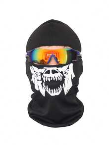 1 件男女通用秋冬弹力吸湿排汗摩托车骑行拉法帽颈套，适合户外活动、派对和角色扮演