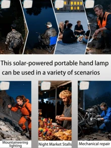 1pc 296 LED Portable Solar Camping Light, 5 Brightness Levels, Rechargeable, Suitable For Hiking, Fishing, Night Market And Other Outdoor Activities & Emergencies - Mint Green - View 11