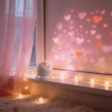 1个情人节投影仪，红色爱心投影灯，带旋转底座的LED夜灯，适用于派对、婚礼装饰和室内卧室装饰 - USB - 查看 4