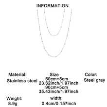 1 Simple And Fashionable Stainless Steel Double Cross Chain Necklace Women Suitable For Daily Life, Dating, Travel Wear, European And American Beaches Sexy Geometric Beads Double Necklace Jewelry. - necklace - View 9