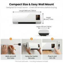 Wall-Mounted 2-In-1 Indoor Air Comfort Unit, Portable Fast Airflow With Warm & Cool Modes, Quiet Low-Noise Operation, Room Climate Solution For Bedroom, Small Spaces, Dorms, Offices & Year-Round Home Comfort - 查看 6