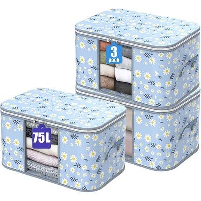 1个季节性被褥收纳袋，可折叠拉链衣柜收纳篮，可收纳棉质外套、羽绒服、保暖衣物，衣柜整理收纳，卧室、宿舍、返校用品、返校配件，礼品